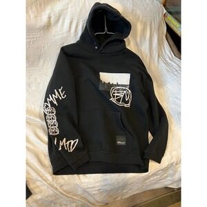 BooHooMan BLM Black Oversized Hoodie Mens L